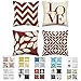 pendali Federe per Cuscino, Geometria Moderna Copricuscini Decorativi in Cotone e Lino con Cerniera Invisibile 45 x 45 cm Fodera per Cuscini, Set di 4 Cuscino per Soggiorno Sedia Divano (Rosso)