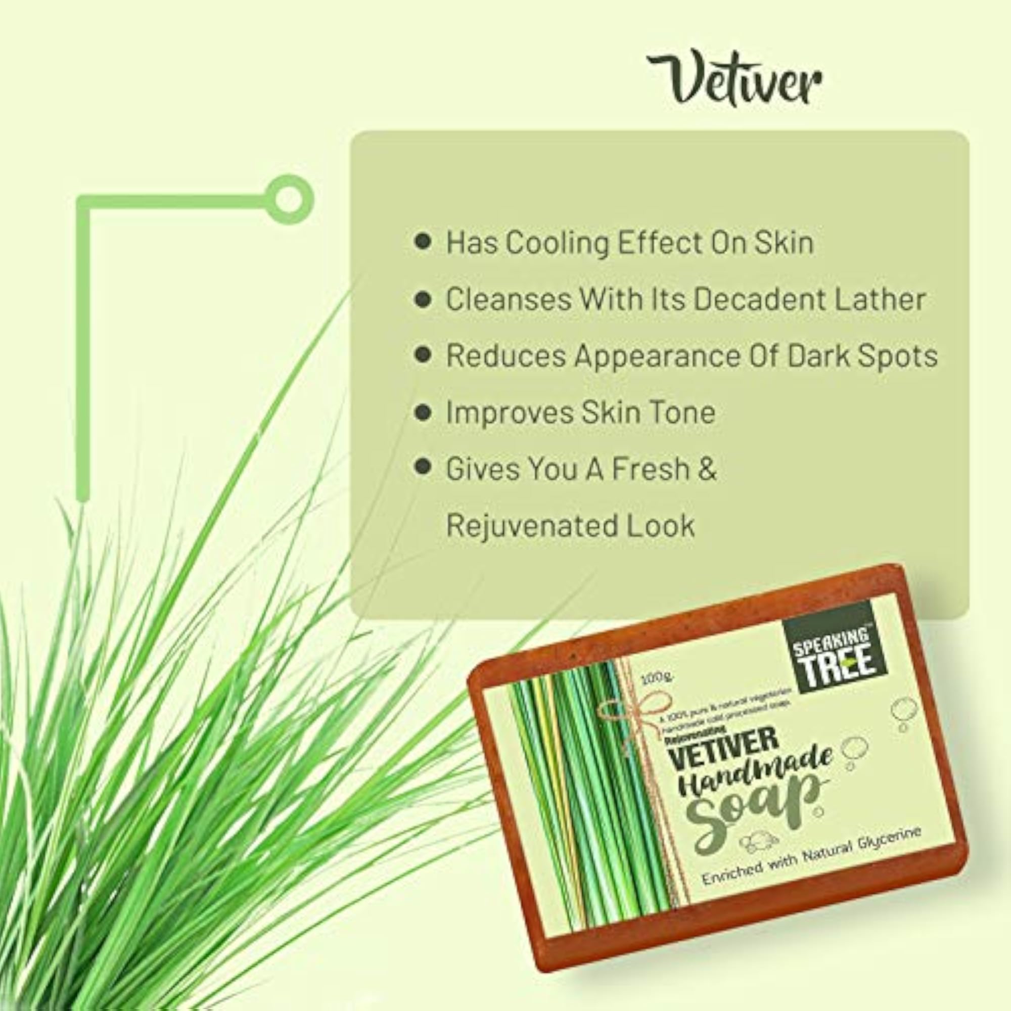 Specially Formulated Rejuvenating Vetiver Handmade Soap, Pack of 3