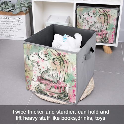 Boîtes de rangement pliables chat et bacs de rangement empilables pour linge