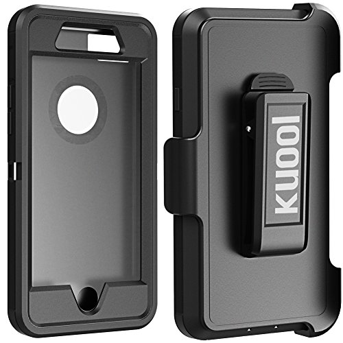 iPhone 7 Plus Case, [Shockproof] [Drop Protection] [Heavy Duty] Tough Rugged Hybrid Hard Shell Cover Case with Belt-clip for Apple iPhone 7 Plus [5.5 inch]-Black