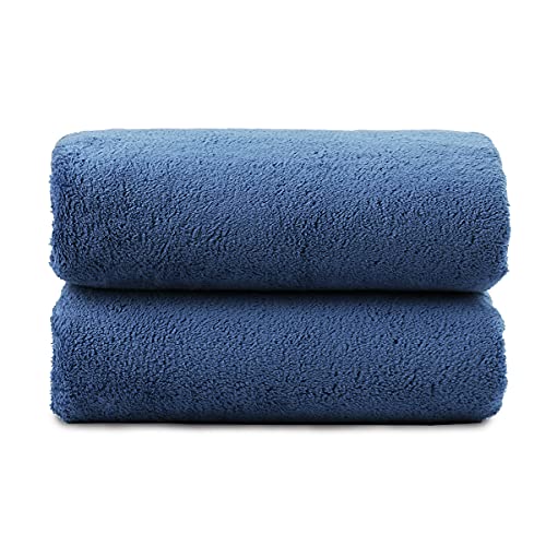 Image of JML Luxury Hotel & SPA Bath Towels with Hanging Loop, Navy, 30 inchx60 inch, 2 Pack | 350GSM, Microfiber, Super Soft, Absorbent, Fast Dry, Lightweight, Lint Free, Fade Resistant