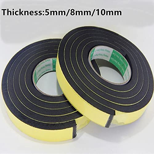 Bande adhésive en mousse de caoutchouc EVA noire à forte adhérence (5 mm, 8 mm, 10 mm d'épaisseur) - Bande d'étanchéité anti-collision(10mmx2Mx30mm)