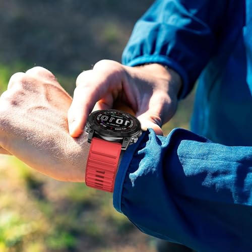 Image of Silicone Band for Garmin Enduro 3 2 /Fenix 8 pro /tactix 8 AMOLED 51mm /Fenix 7X /6X pro sapphire solar /5X plus, 26mm Quickfit Sprot Watch Strap Replacement for Descent Mk2i /3i /epix Pro /quatix 8 51mm