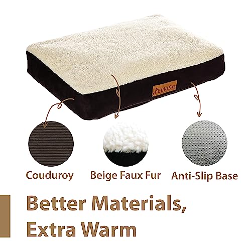 Ellie-Bo Ersatzbezug für Hundebett mit Wildleder und Schaffell, Gr. M, 71 x 48 cm, schwarz