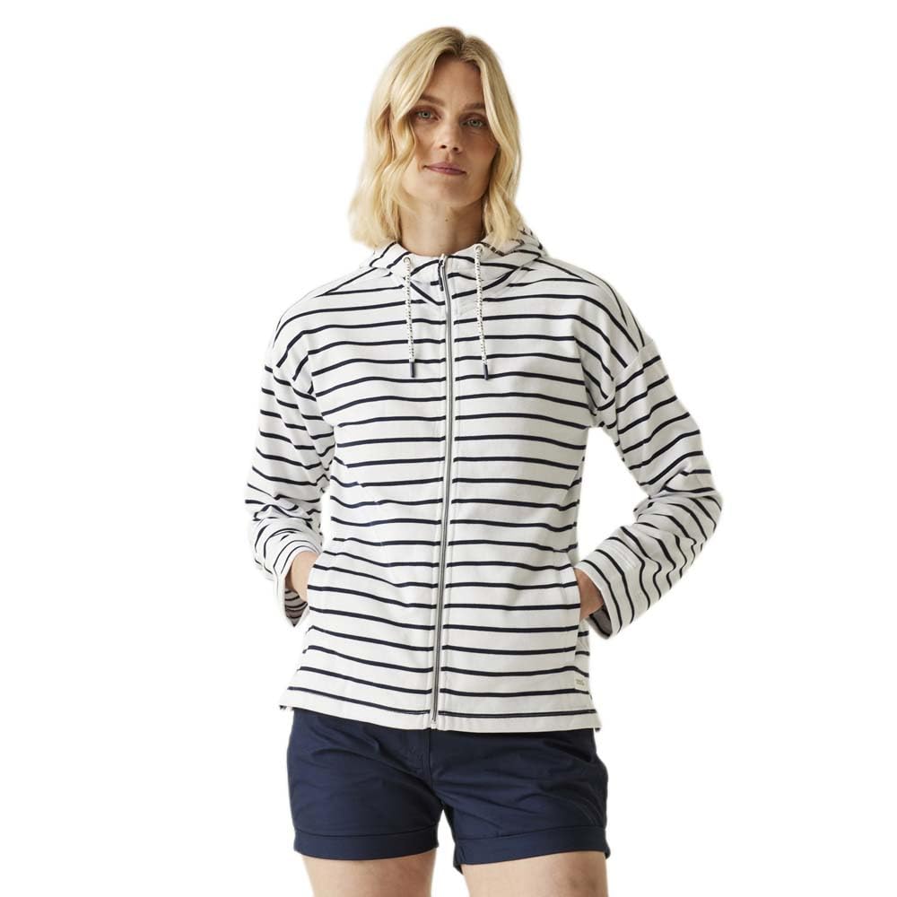 Regatta Women's Bayletta Hoody II Brushed Fleece Zip-up Top Navy Stripe 20