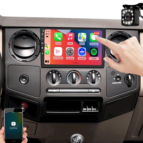 QLED 10inch Radio for Ford F150 2004 2005 2006 2007 2008,F250 2005-2012,CarPlay Android Auto Ready,Touch Screen Stereo,Free Back Camera