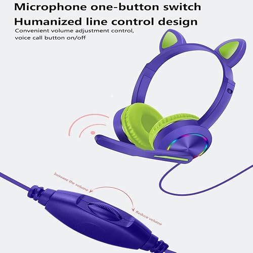Miniatura 5 de Auriculares para niños con micrófono, IPX4 resistente al agua, control de volumen ajustable de 85 dB94 dB, cable de 5 pies de longitud de 0.138 in,