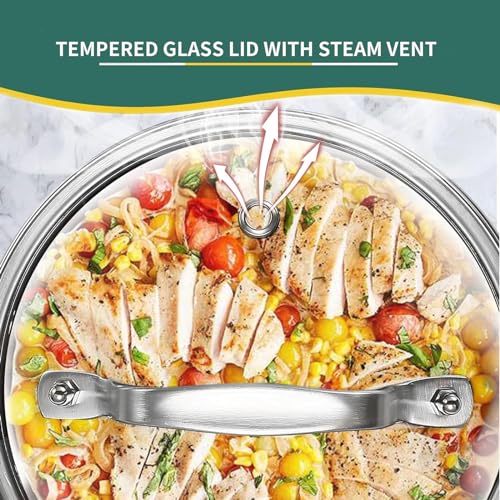 Image of DELARLO Full Clad Tri-Ply Stainless Steel Saucepan 2.5QT, All Stove Safe 600℉(Lids 300℉), Medium Sauce Pan with Lid, Non Stick Sauce Pan, Fast & Even Heat, Steel Pot with Lid, Energy Saving,2-1 /2 QT