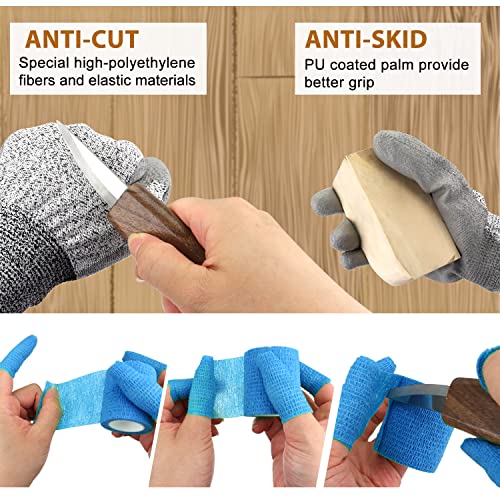 Poliwell N2WCT22P Wood Carving Kit 22Pcs Wood Carving Tools Hand Carving Knife Set With Anti-Slip Cut-Resistant Gloves, Needle File Wood Spoon Carving Kit For Beginners Whittling Kit For Kids Adults Woodworking Diy thumb #3