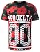 URBANCREWS Mens Hipster Hip Hop Brooklyn Red Roses Crewneck T-shirt BLK, XL