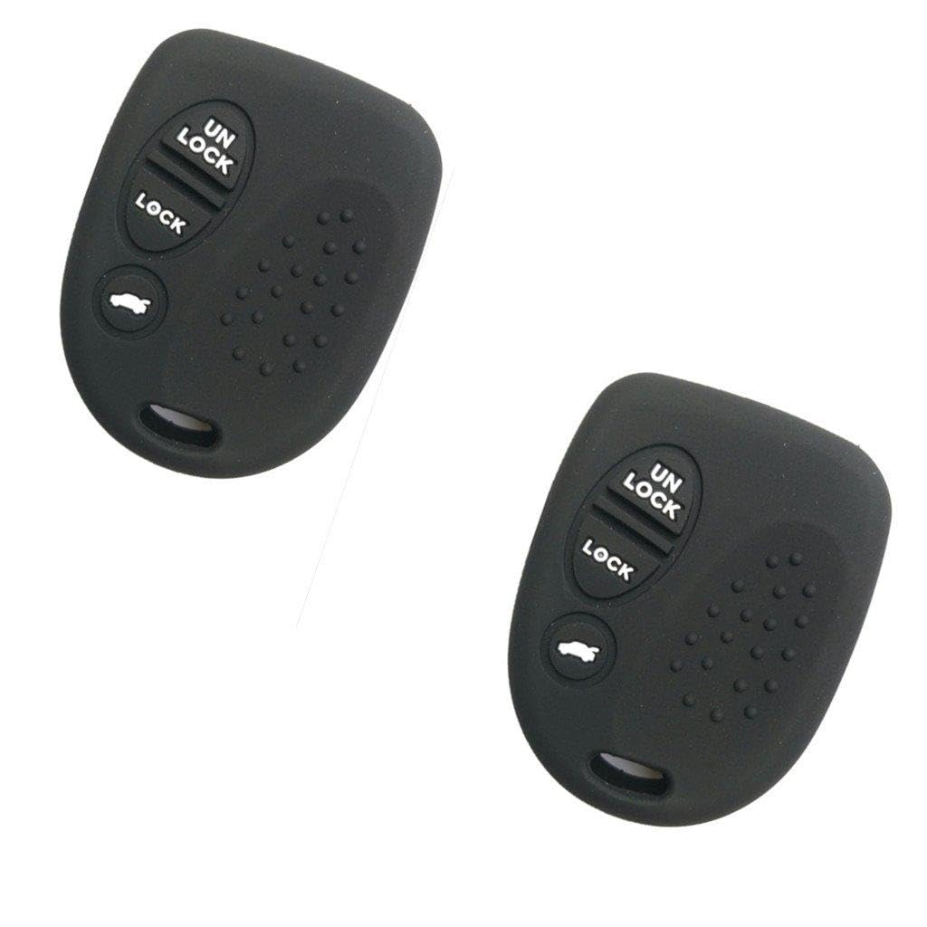 2Pcs MJKEY Black Silicone 3 Buttons Keyless Entry Remote Smart Key Case Cover Fob Skin Jacket Holder Protector for 2004 2005 2006 GM Pontiac GTO QQY8V00GH40001