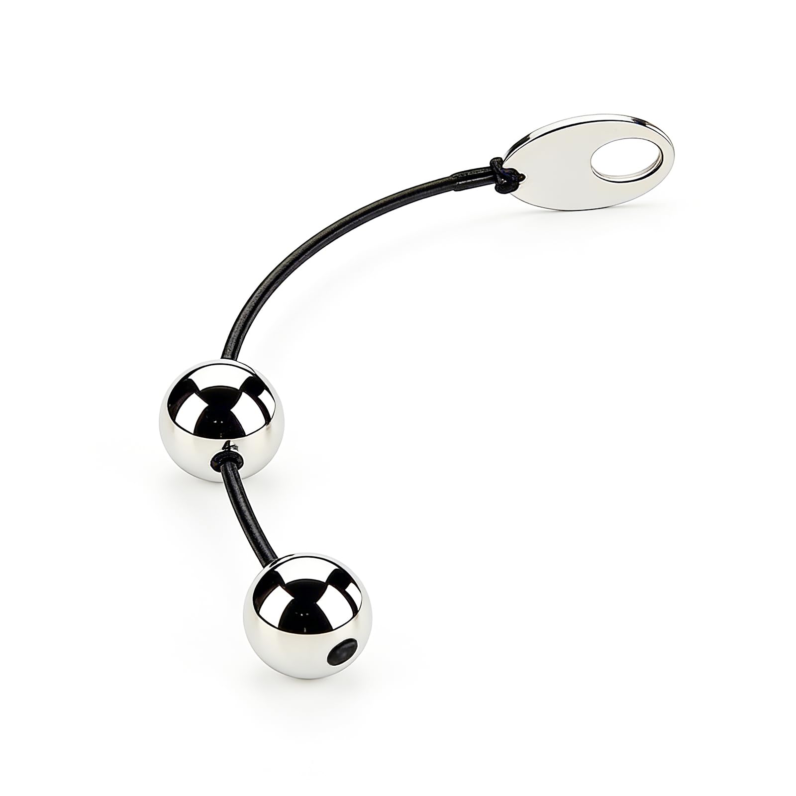 Metal Anal Balls Weight Anal Beads with Pull Ring Stainless Steel 2 Balls Butt Plug Beads Silicone Rope
