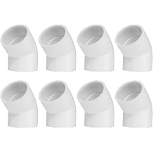 PATIKIL 1-1/2" 45 Degree PVC Elbow Fitting, 8 Pcs 2 Way Pipe Fitting Connector Furniture Grade Pipe Corner Connector Adapter for Building Pool Products Greenhouse Garden