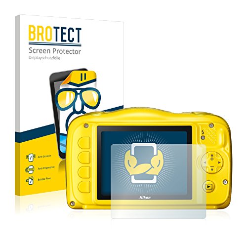 BROTECT Protector Pantalla Compatible con Nikon Coolpix S33 Protector Transparente (2 Unidades) Anti-Huellas