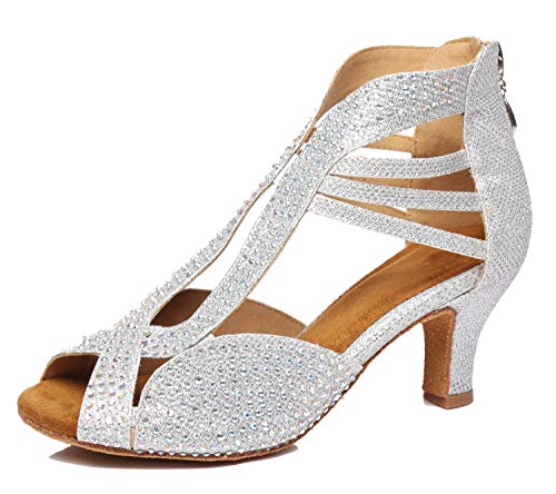 Hanfike Strass für Frauen Heels Peep Toe Abend Party Knöchel Sandalen Cover