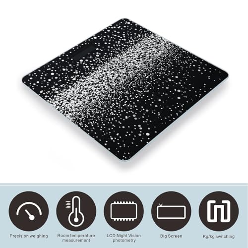 Báscula Digital de Baño Negra y Blanca con Brillo miniatura 3