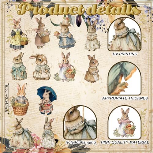 36-Pcs-Easter-Ornaments-Easter-Tree-Decorations-Hanging-Bunny-Flower-Basket-Wooden-Bunny-Hanging-Decorations-Spring-Decorative-Ornaments-for-Home 36 Pcs Easter Ornaments Easter Tree Decorations Hanging Bunny Flower Basket Wooden Bunny Hanging Decorations Spring Decorative Ornaments for Home