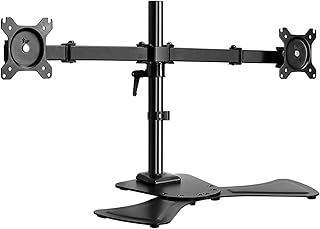 Dual Monitor Stand Dual Monitor Stand Mount Height Adjustable Monitor Desk Mount Heavy 17"-27" Monitor Desk Mount Stand Kit, Holds Up to 17.6lbs, Base Support Monitor arm Desk Mount