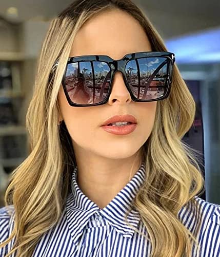EYLRIM Oversized Square sunglasses for Women Men Black Big Frame Shades Outdoor Sun Glasses UV400 Protection - Image 3