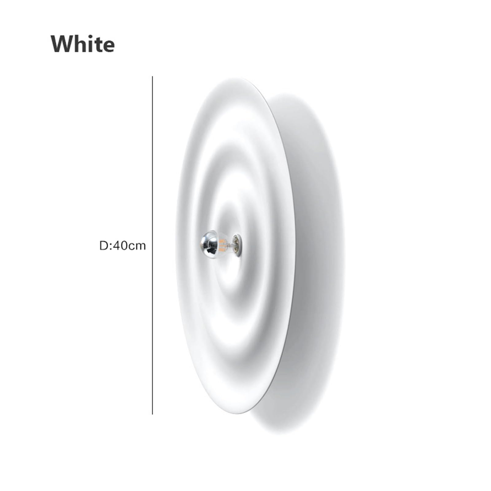 Nordycki Minimalistyczny Wystrój Domu Luksusowy Kinkiet Do Willi Dekoracja Salonu Oświetlenie Nocne Sypialni Biała Lampa Ścienna LED Jasne śWiatłA(Warm White,Diameter 60cm)