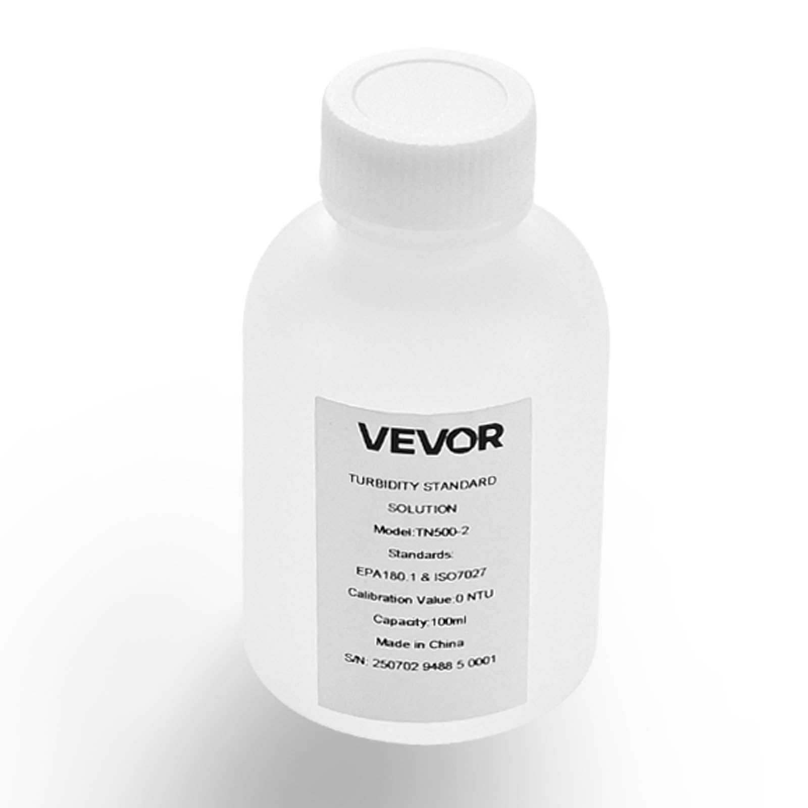 VEVOR Solución de Calibración de Turbidez, 0 NTU, 100 ml, para Turbidímetros, Deriva Cero para Una Concentración Estable, para Luz Blanca/Roja, para Entornos Educativos, Ambientales e Industriales