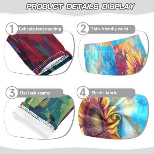 Bolaz Toddler Girls Leggings Printed Yoga Pants Leggings Sunflower Oil Painting for Kids3