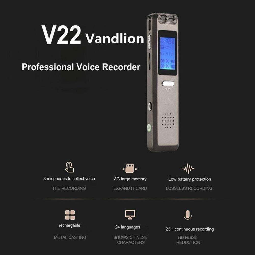 Registratore vocale Digitale da 8 GB Voice Recorder - Registratore a Nastro per lezioni, Riunioni, Interviste, Mini registratore Audio Carica USB, MP3