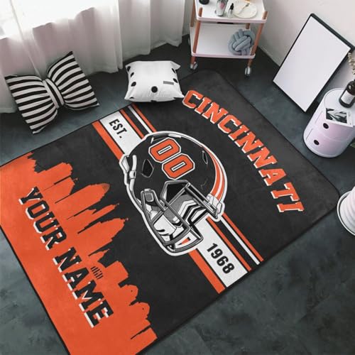 Cincinnati Custom Name & Number Area Rug for Home