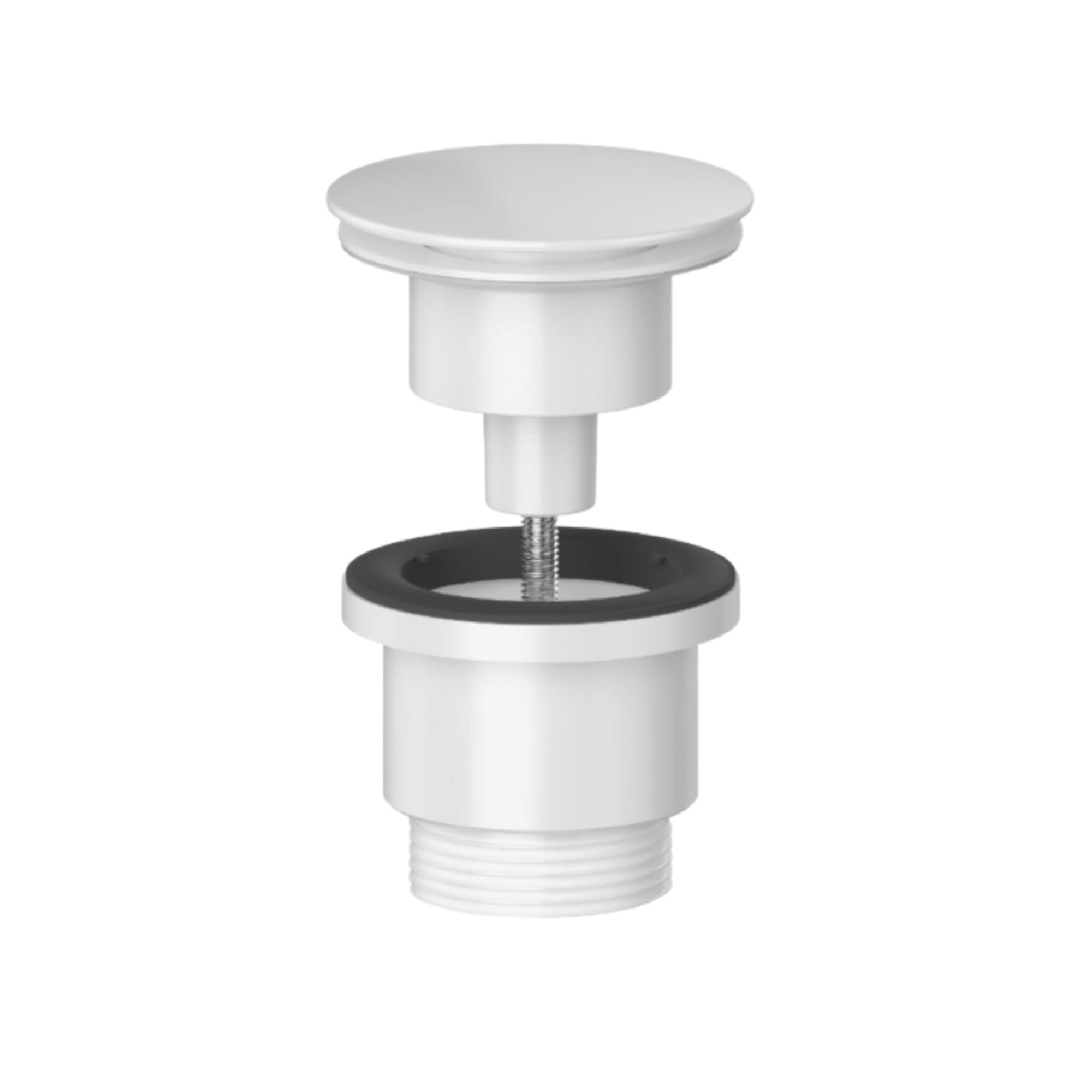 Hulthor White Universal Basin Waste – Slotted & Unslotted Click Clack Sink Plug For Bathroom Basins, 1¼” Standard Fitting (White)
