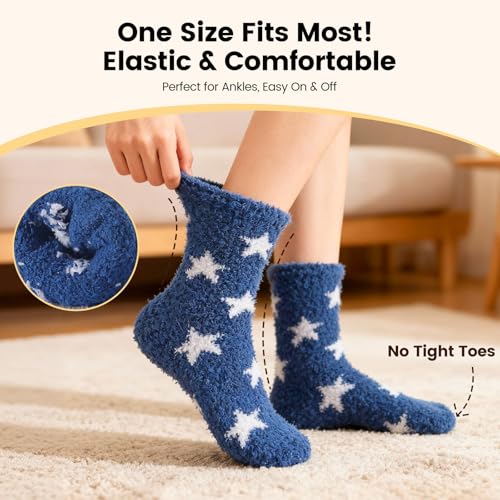 Image of Womens Fluffy Fuzzy Socks,Winter Cozy Soft Warm Socks Gifts for Womens | Soft Comfortable Warm Womens Fluffy Fuzzy Socks