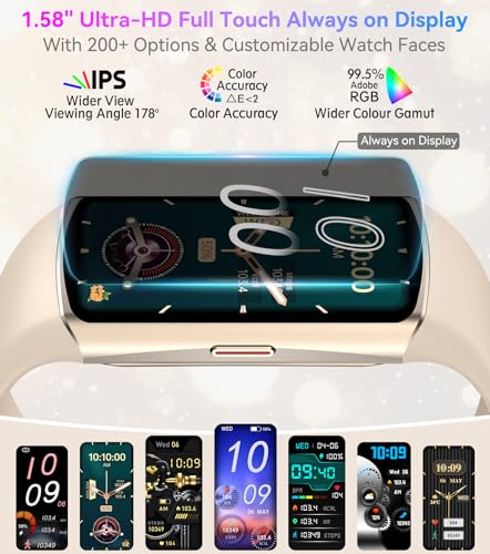Image of Smart Watch Fitness Tracker with 24 /7 Heart Rate, Blood Oxygen Blood Pressure Monitor Sleep Tracker 120 Sports Modes Activity Trackers Step Calorie Counter IP68 Waterproof for Andriod iPhone Women Men
