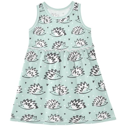 Girl's Sleeveless Cute Print Summer Casual Sundress A-line Dress 2-8 Years