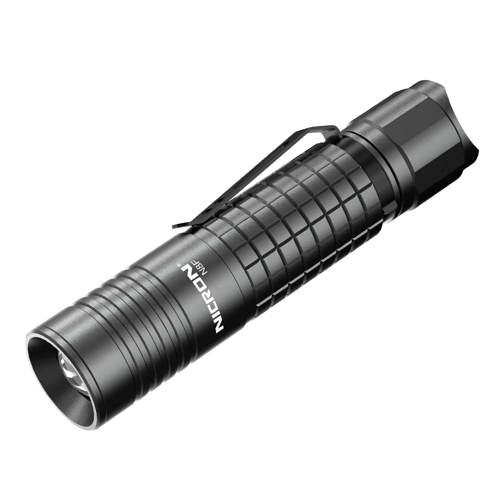 NICRON800 Lumen N8F Flashlight with 5 Modes,Zoomable LED Flashlight with Rechargeable Battery and Micro-USB,IP65 Waterproof and Dustproof,Suitable for Camping,Hiking,Fishing, Jogging,Outdoors