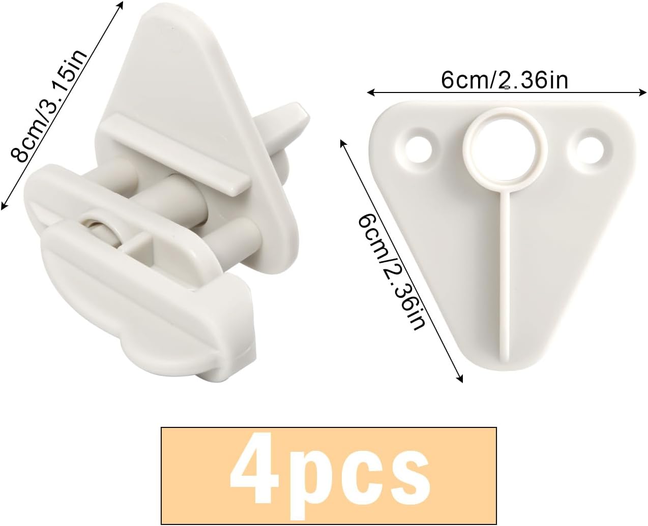 NQEUEPN Pontoon Gate Latch Replacement Kit, 4pcs Pontoon Gate Latch Fits 1-1.25 inch Square Frames Boat Door Latches Fits Left and Right Hinged Doors Includes Hardware