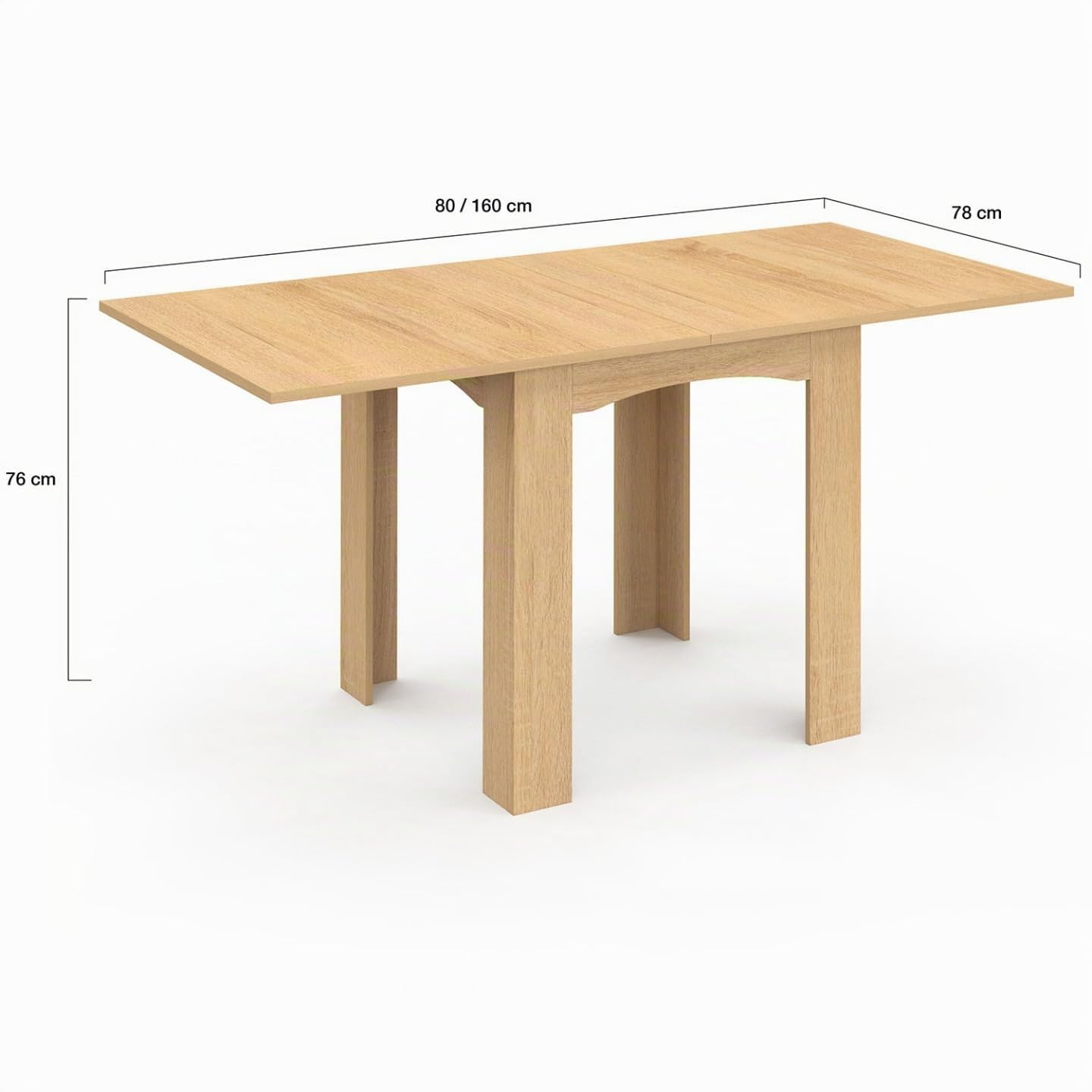 IDMarket - Ausziehbarer Esstisch Rechteck DONA 4-8 Personen Buche 80-160cm