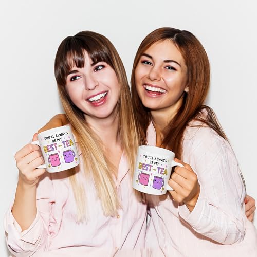 Image of Gossby Friend Coffee Mug - BEST-TEA - Gifts for Best Friend Women - Christmas Friendship Gift for Female Friend - Best Friends Birthday Gift - Besties BFF Gifts - 11oz White Ceramic Cup
