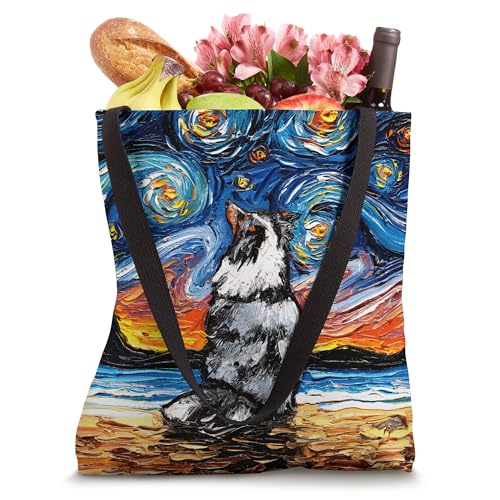 Bolso tipo tote Merle Shetland Sheepdog Sheltie Starry Night de Aja miniatura 4
