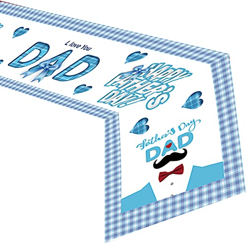 Happy Father's Day Party Table Runner - Fathers Day Party Decoration Tablecloth Home...