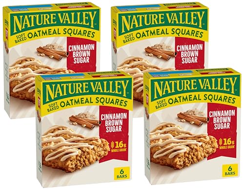 Image of Nature Valley Soft-Baked Oatmeal Squares, Cinnamon Brown Sugar, 7.44 OZ, 6 ct (Pack of 4)