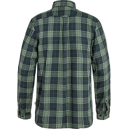 Fjällräven Herren Övik Travel LS Hemd, Dark Navy/Patina Green, XXL