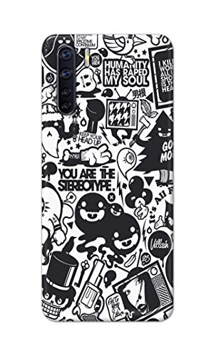 Image of Printed Hard Back Cover Case for Oppo F15 | Oppo F15s | Oppo A91 | Oppo Reno 3 4G Back Cover (Mixed Cartoon) -702