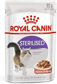 ROYAL CANIN Ração Úmida Sachê Sterilised - Gatos Adultos castrados, Pedaços Ao Molho, 85g
