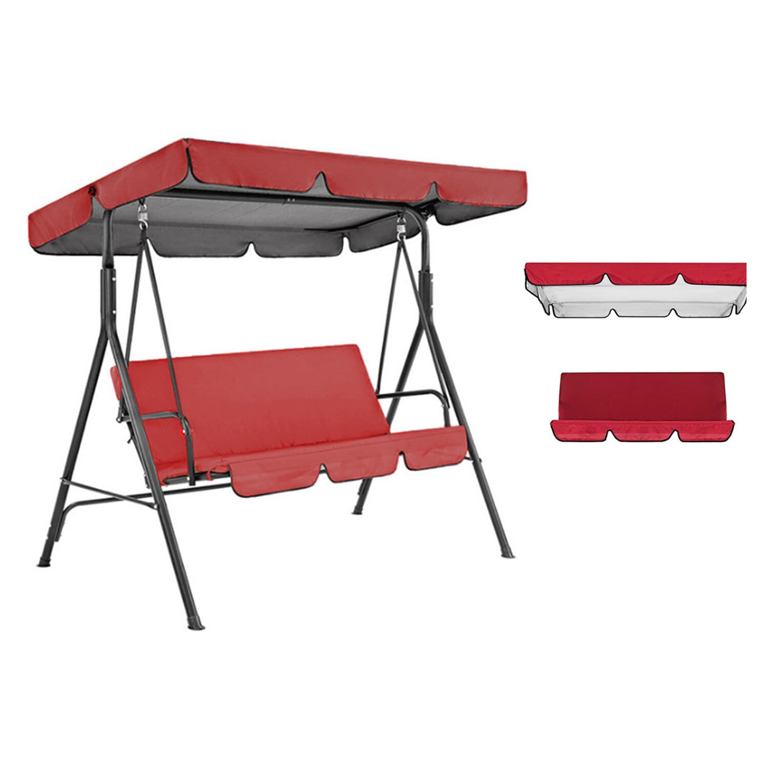 Fawoonu Swing Waterproof Canopy, Garden Swing Seat Replacement Canopy,  Double Swing Replacement Oxford Cloth Canopy Top Set, Outdoor Patio Swing  Seat