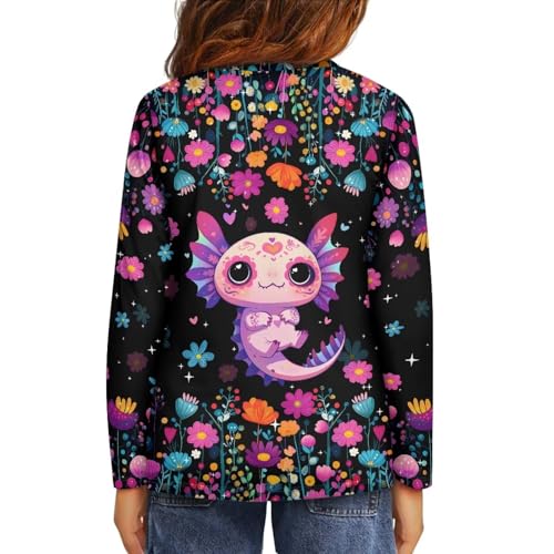Image of Girls Long Sleeve Shirt with Cute Graphic Casual Pullover Tops 3-16Y