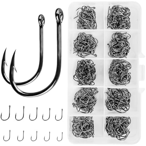 VIPMOON 500pcs Circle Fishing Hooks Set Cover
