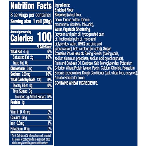 Image of Pillsbury Crescent Rolls, Original Refrigerated Canned Pastry Dough, 8 Rolls, 8 oz