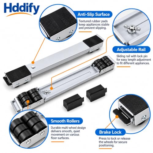 Image of Extendable Roller Base Appliance Washing Machine Dolly Floor Protector