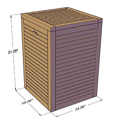 Medium Teak Laundry Hamper, or Indoor Outdoor Storage Bin - Thumbnail 4