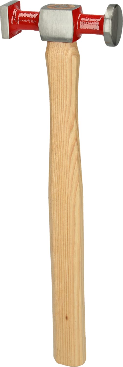 KS Tools 140.2135 Marteau à retreindre petite tête concave en acier poli Manche hickory