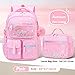 Poznjo 2PCS Set Backpack for Girls Korean Style Elementary School Backpacks with Lunch Bag For Girls - Korean Fashion Bookbag - Pink
